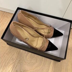 Marc Fisher Two-Tone Tan and Black Heels